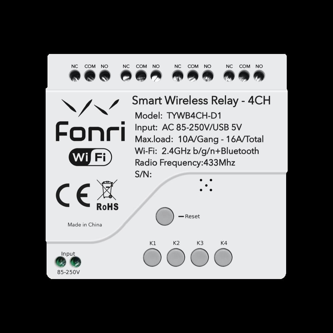 FONRİ WF3-TM4-0201-01 WIFI KABLOSUZ AKILLI KABLOSUZ RÖLE - 4 KANAL