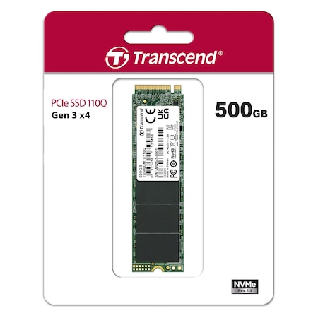 TRANSCEND 500GB 1900/900MB/s PCIE GEN3x4 NVME SSD TS500GMTE110Q